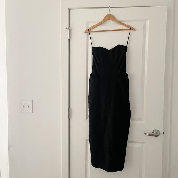 Co Dresses & Skirts - NWT Co Strapless Bustier Corset 100% Cotton Maxi Dress Minimalist Neutral